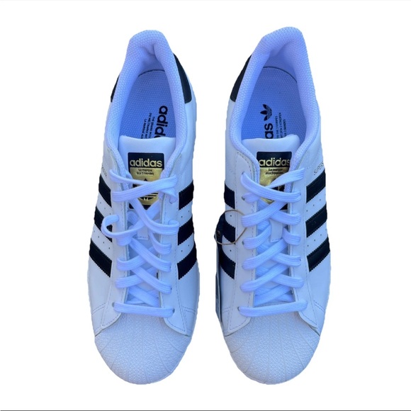 Adidas Superstar White Sneakers Men’s Size 9 - Picture 2 of 8